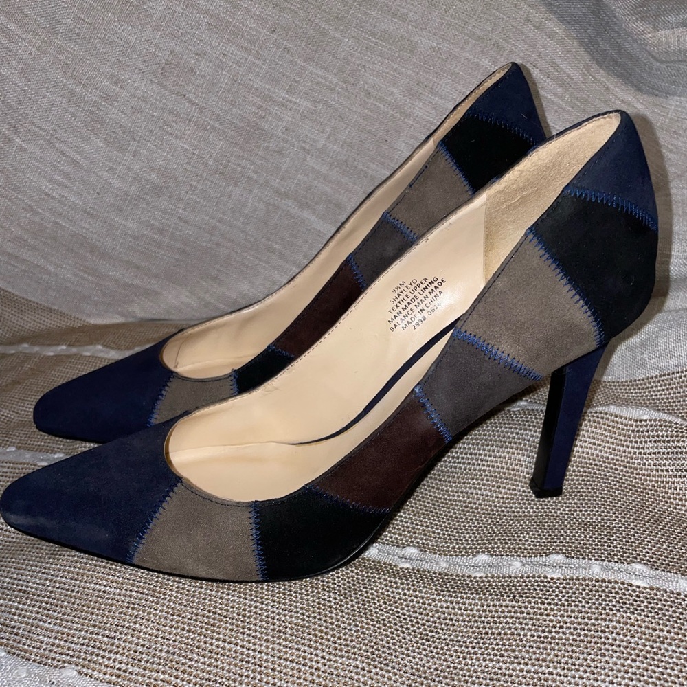 Nine West Shayleyo Multi-Color Suede 4inch Heels